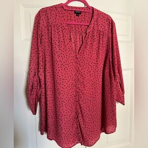 Torrid 3 Split Neck Button Down Blouse